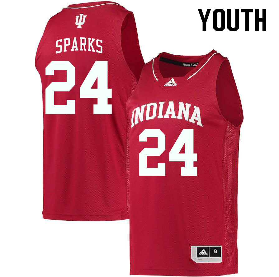 Youth #24 Payton Sparks Indiana Hoosiers College Basketball Jerseys Stitched Sale-Crimson
